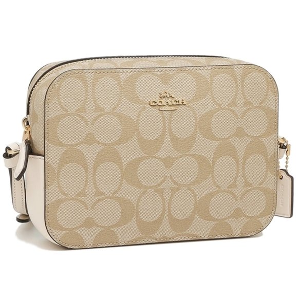 mini camera bolsa in signature canvas coach